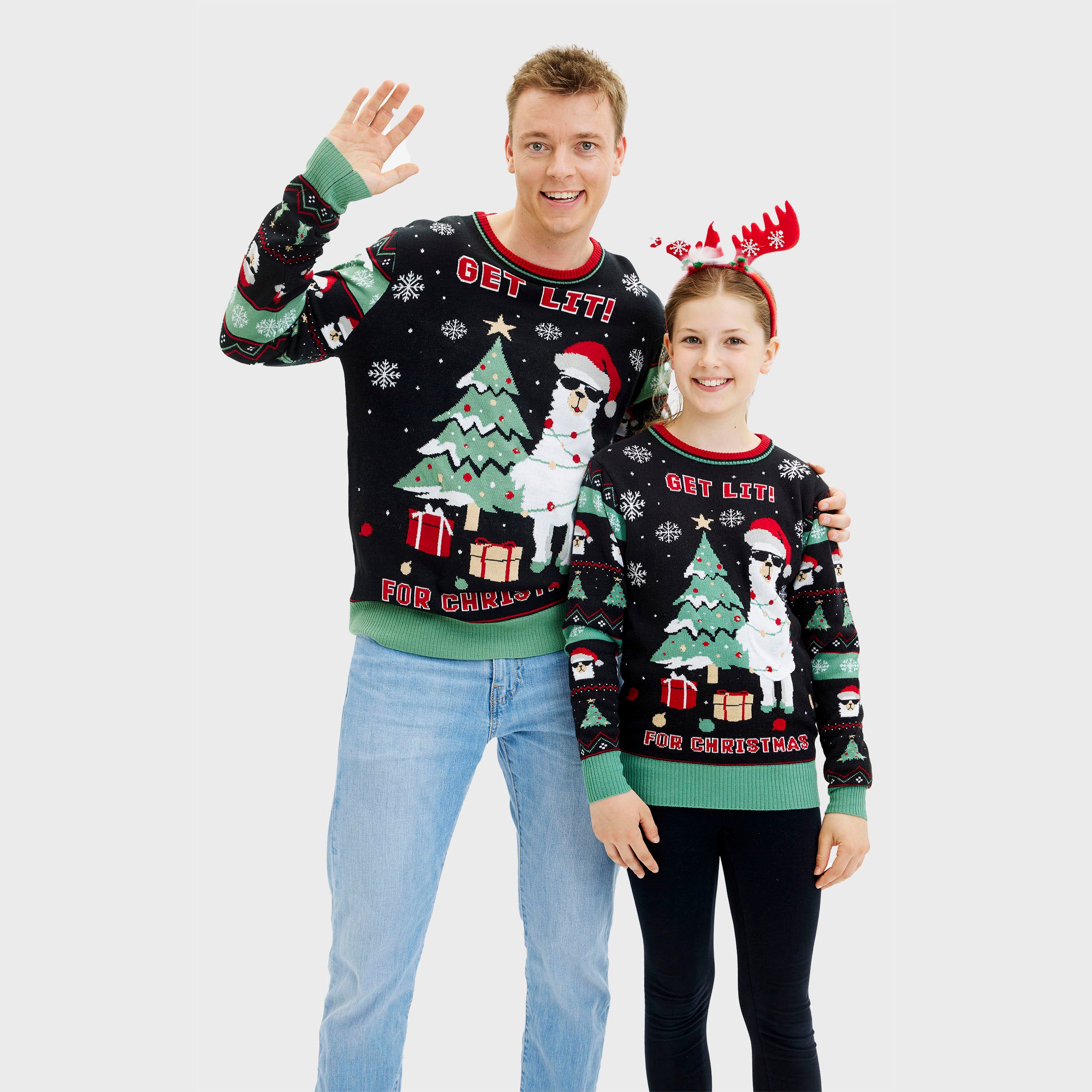 Get Lit Llama Christmas Sweater - Femme